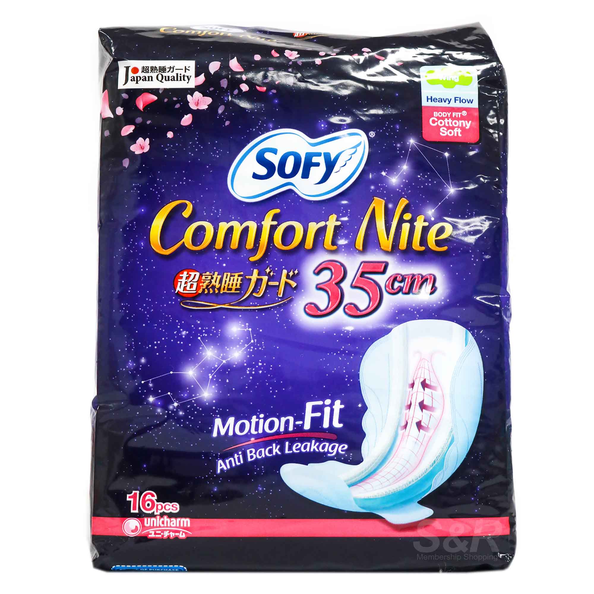 Sofy Comfort Nite Wing Pad Sanitary Napkin 35cm 16pcs